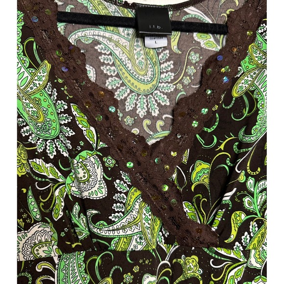 Vintage Y2K Paisley Print Top Size L - Picture 4 of 6